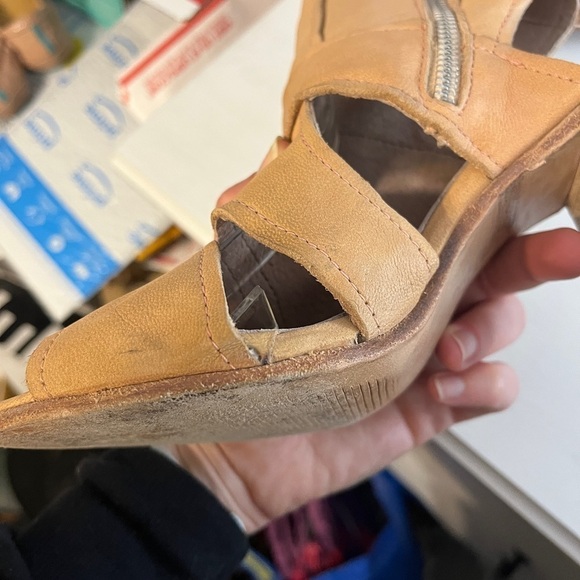 Free People Effie Stacked Heel Cut Out Leather Bootie - Picture 11 of 14